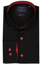 Uni Shirt Black With Red Details Modern Fit