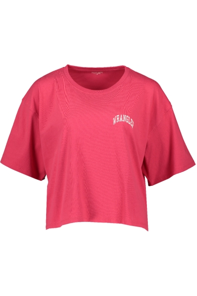 Wrangler Boxy Tee: Maglietta Donna In Cotone 100%, Taglio Squadrato E Corto, Bianca Con Logo Vintage
