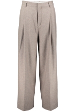 Wide Pleated Flannel Trousers