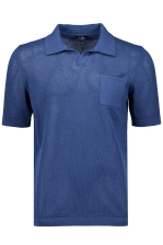 Carlos Blue Cotton Linen Polo