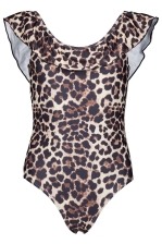Girls Solid Swimsuit W Frill