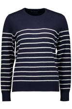 Lois Ladies Part Stripe Crew Neck