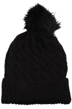 Stickad barnmössa med pompom