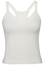 Ribbed Sports Tank Top White - Xs