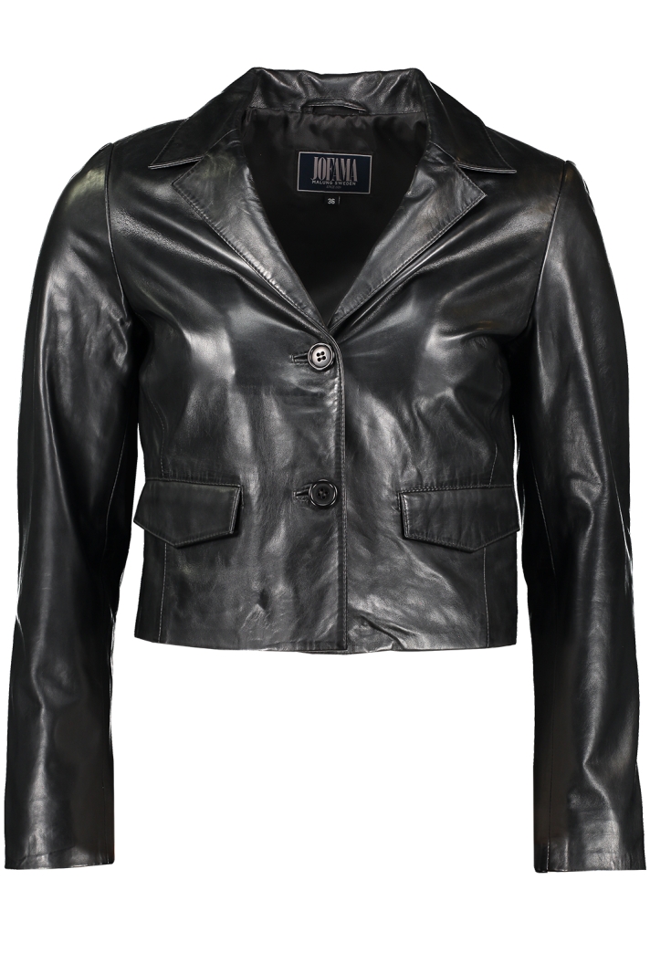 Mia Cropped Leather Blazer