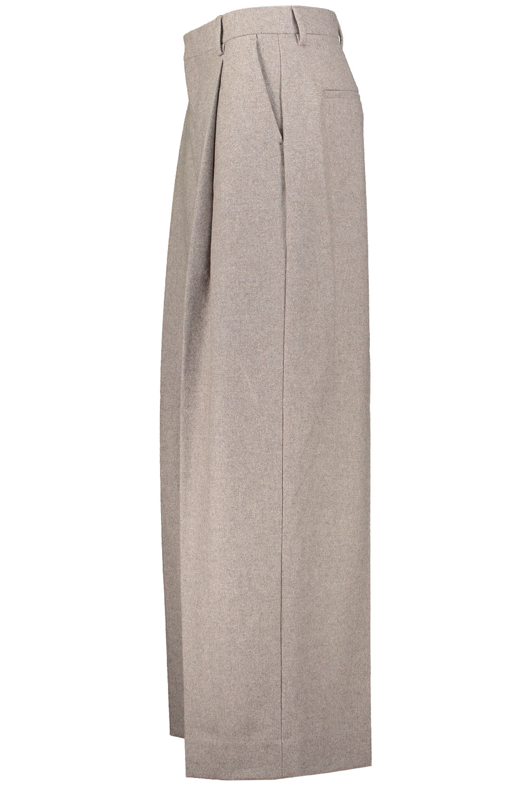 Wide Pleated Flannel Trousers