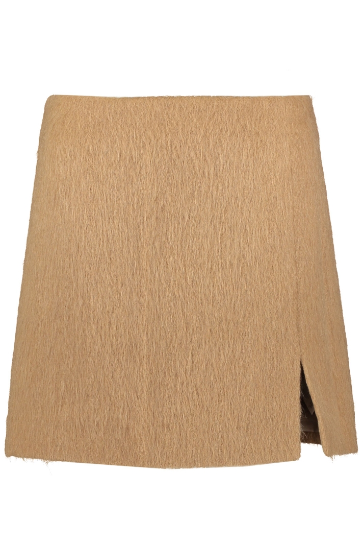 Hairy Wool Blend Mini Skirt