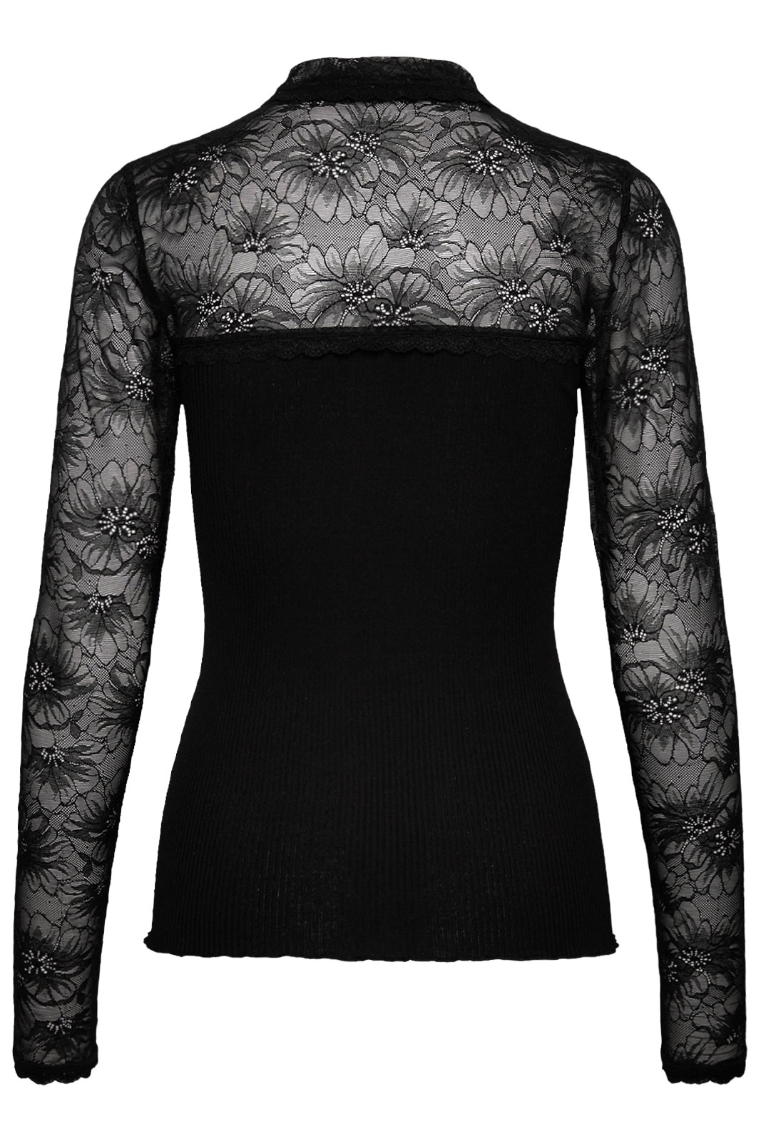 Rwbeatha Silk Ls Lace Polo T-shirt