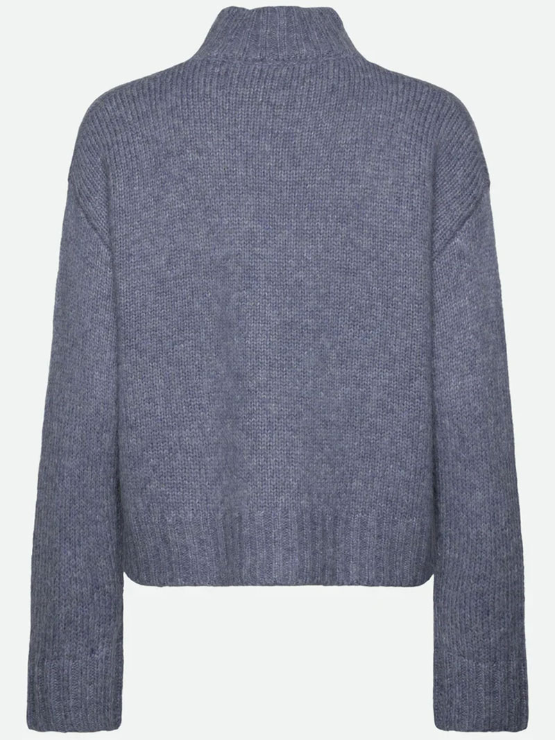 Rwtulip Wool Blend Ls Turtleneck Plain Pullover