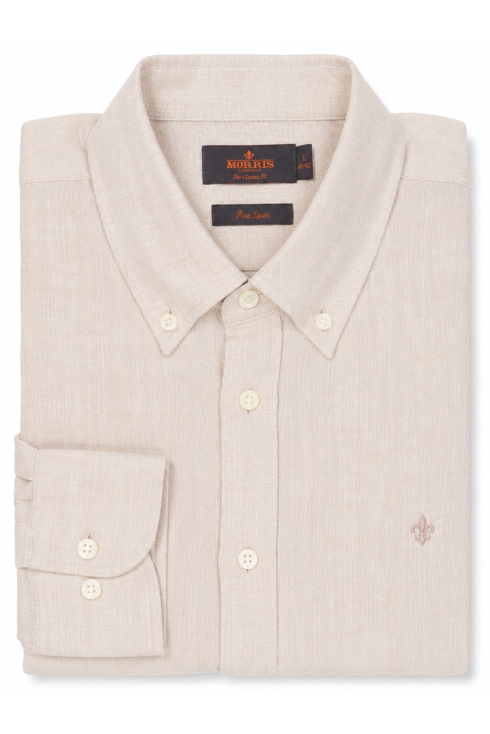 Douglas Linen Herringbone Shirt-classic Fit