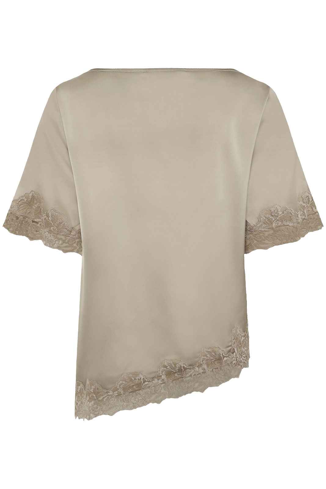 Rwpatricia Silk Ss Lace Boatneck Blouse