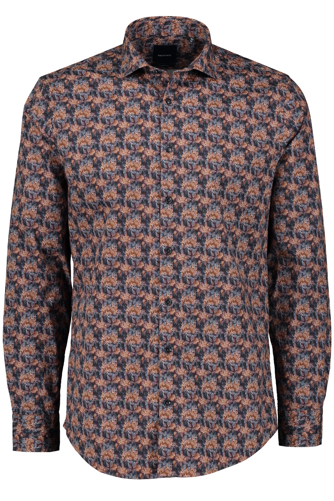 Bain | Leaves Shirt With Ikat Background