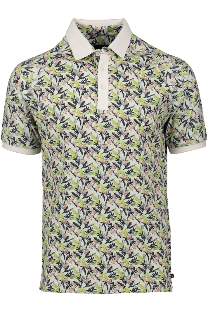 Cornelio Printed Polo With Leaves And Flowers