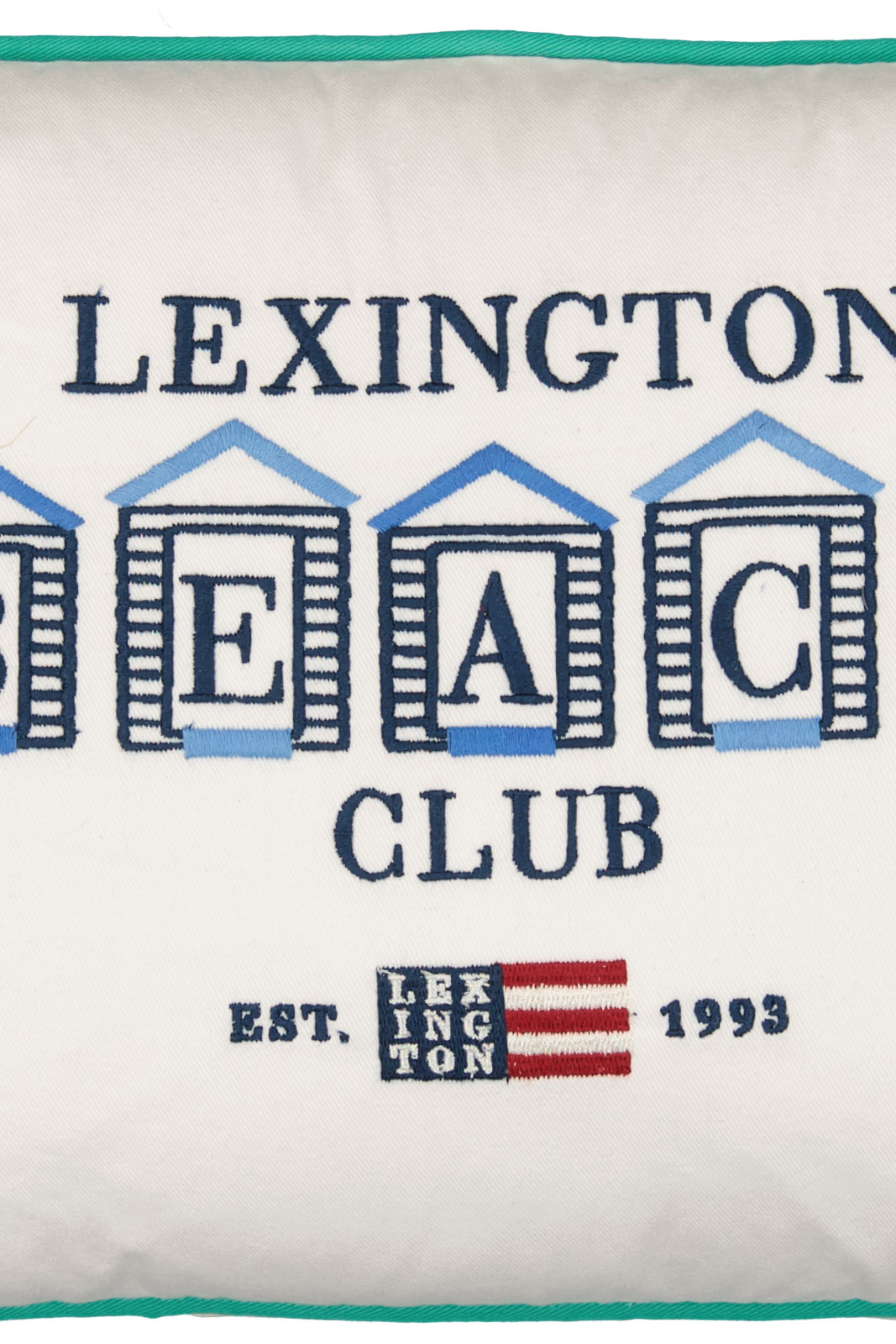 Beach Club Small Embroidered Organic Cotton Pillow