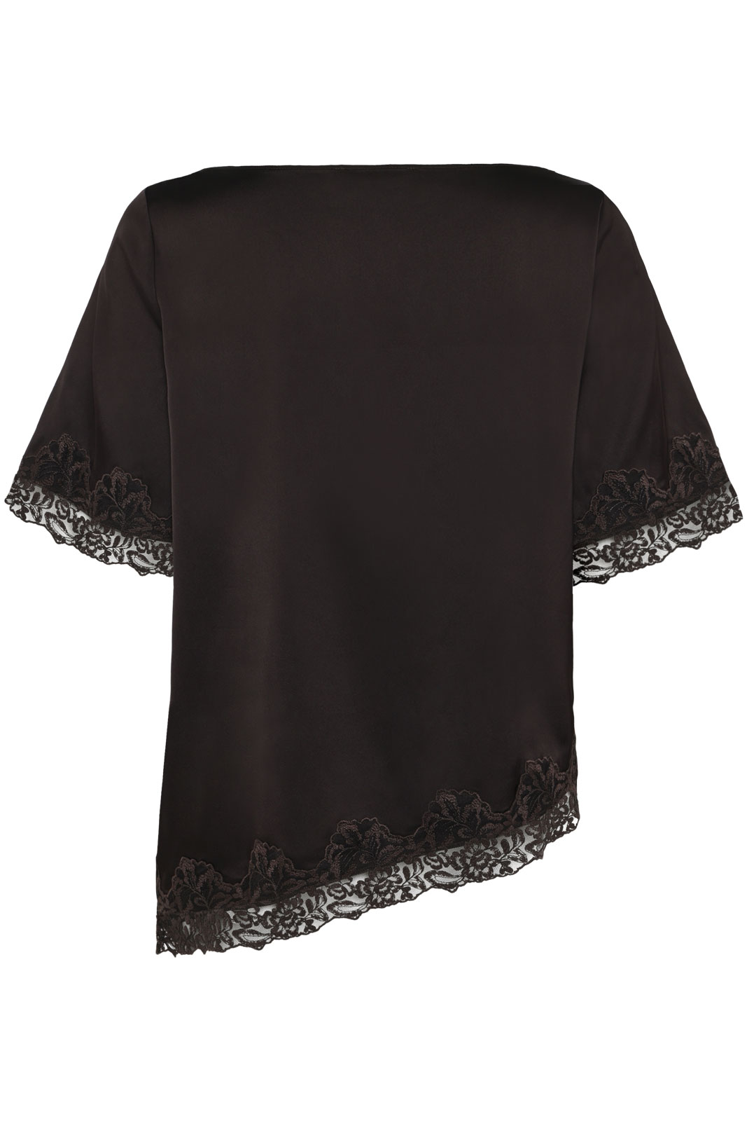 Rwpatricia Silk Ss Lace Boatneck Blouse