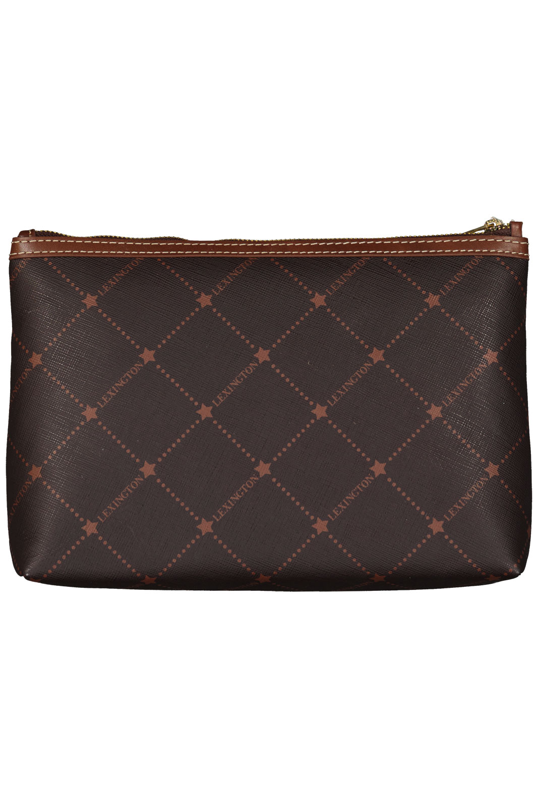 Lotus Signature Print Leather Clutch