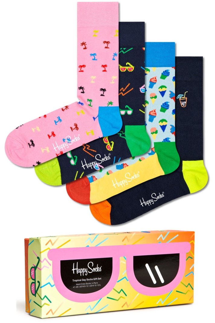 4-pack Tropical Day Socks Gift Set