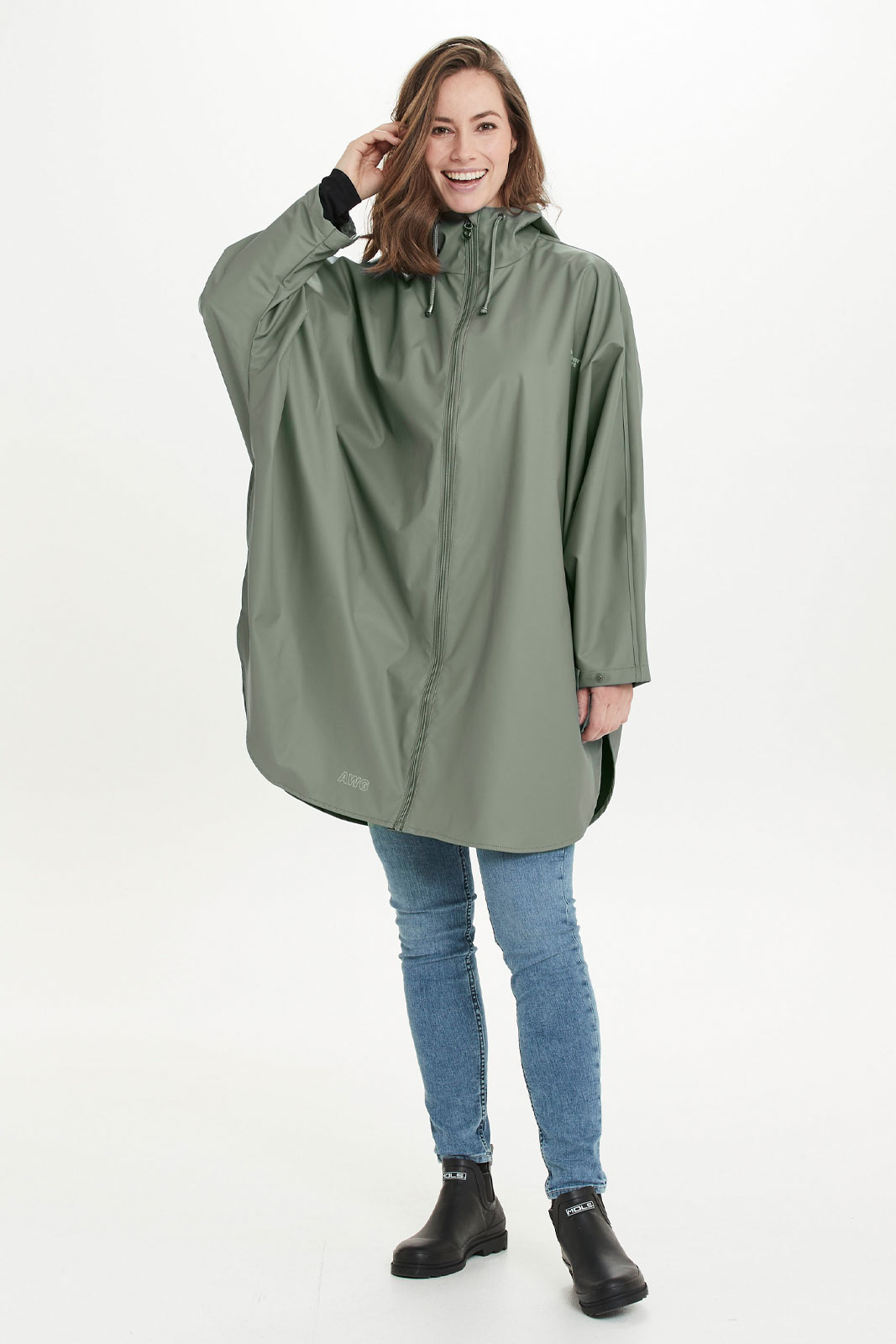 Flame W PU Rain Poncho.