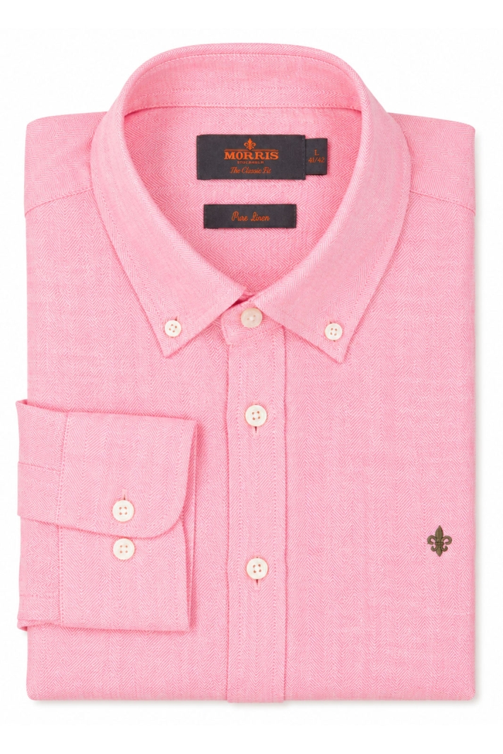 Douglas Linen Herringbone Shirt-classic Fit