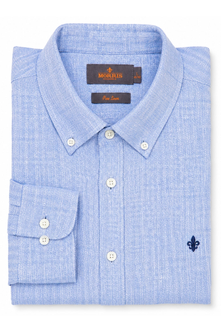 Douglas Linen Herringbone Shirt-classic Fit