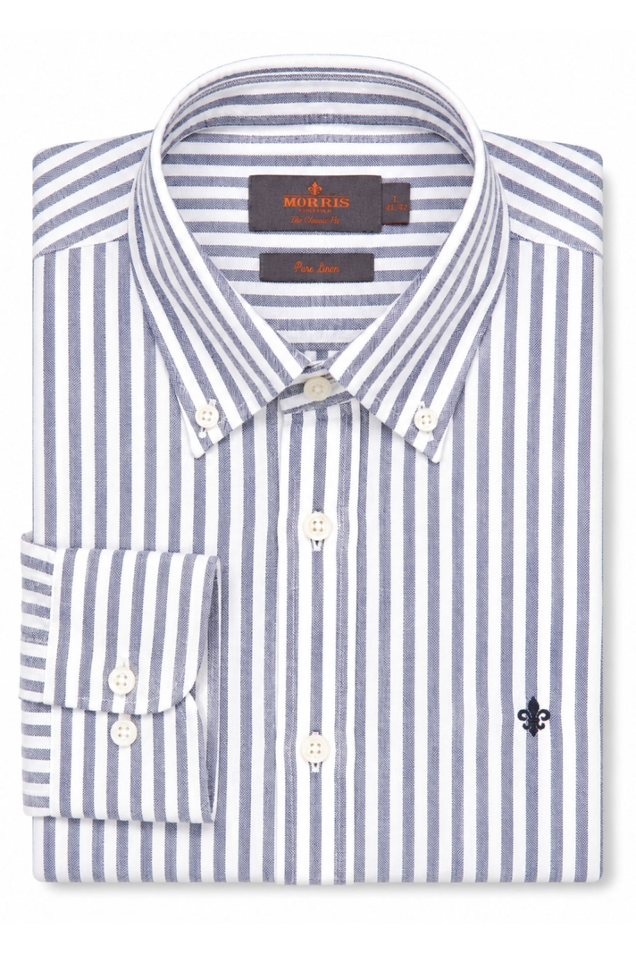 Douglas Linen Stripe Shirt-classic Fit