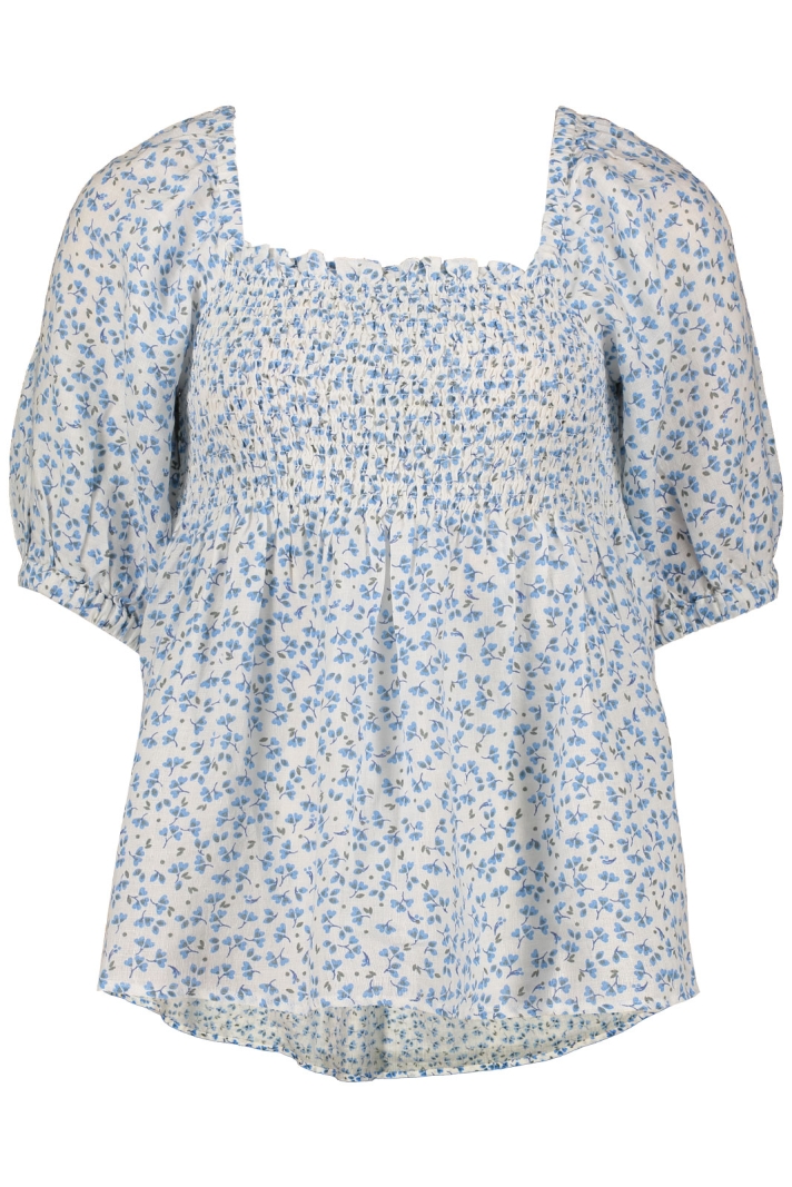 Hazel Printed Linen Smock Top