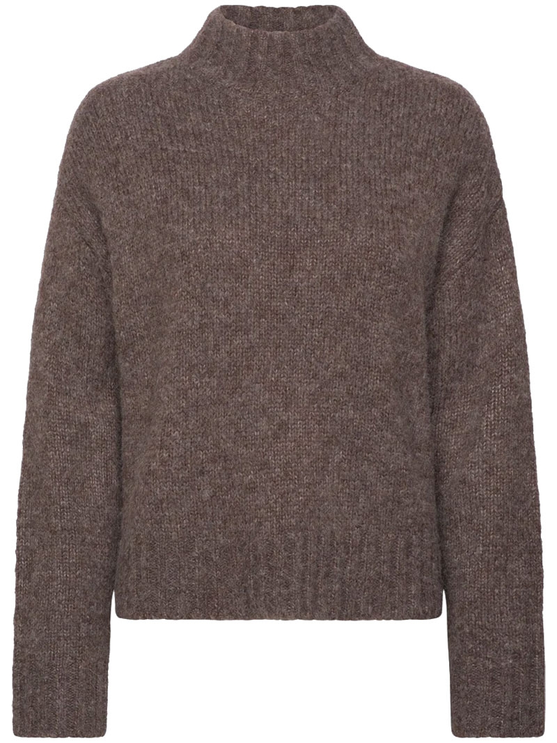 Rwtulip Wool Blend Ls Turtleneck Plain Pullover