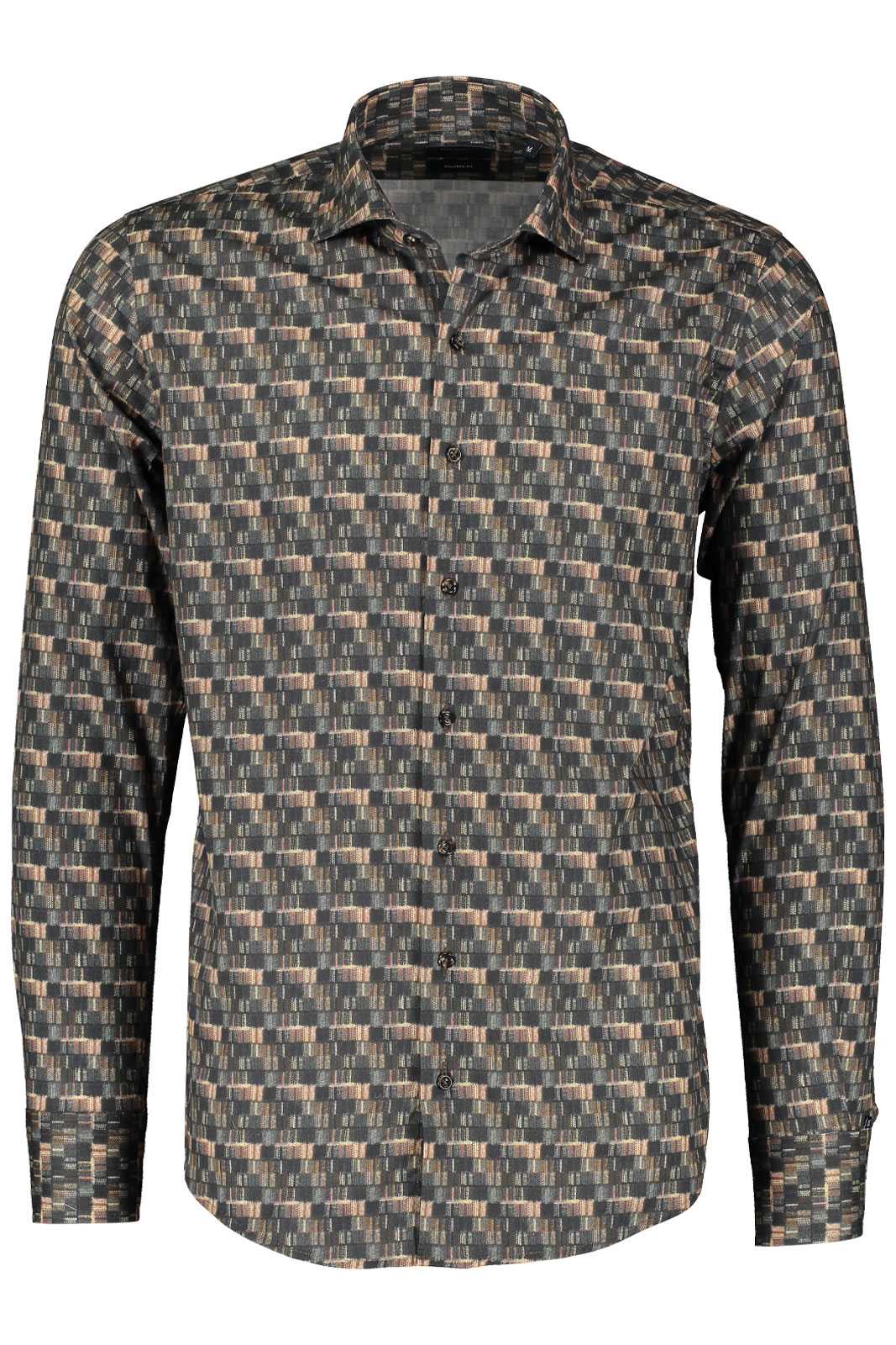 Domenico | Shirt With Small Herringbone Combi