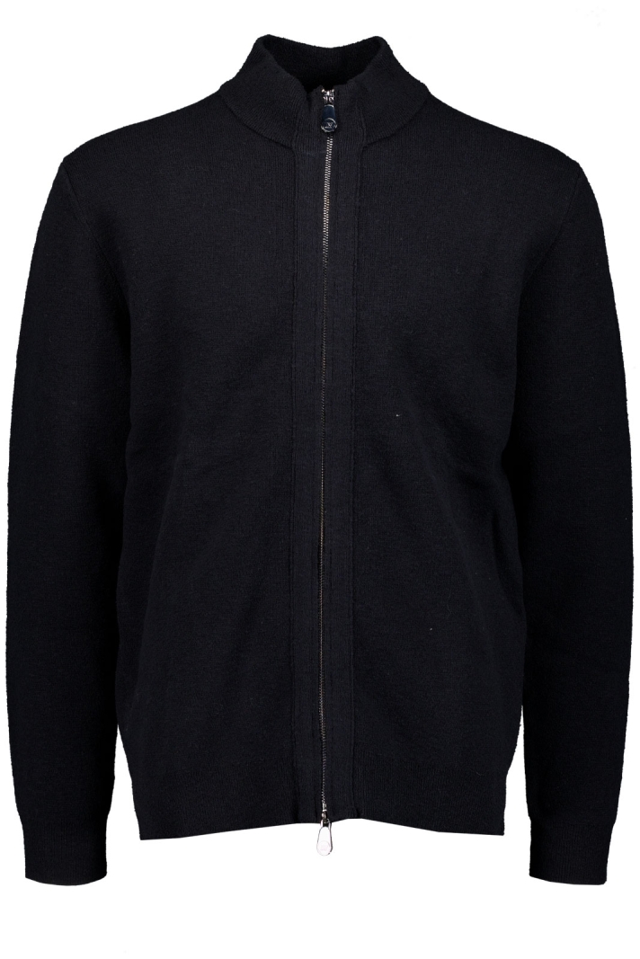 Turtle Neck Cardigan - Black - S