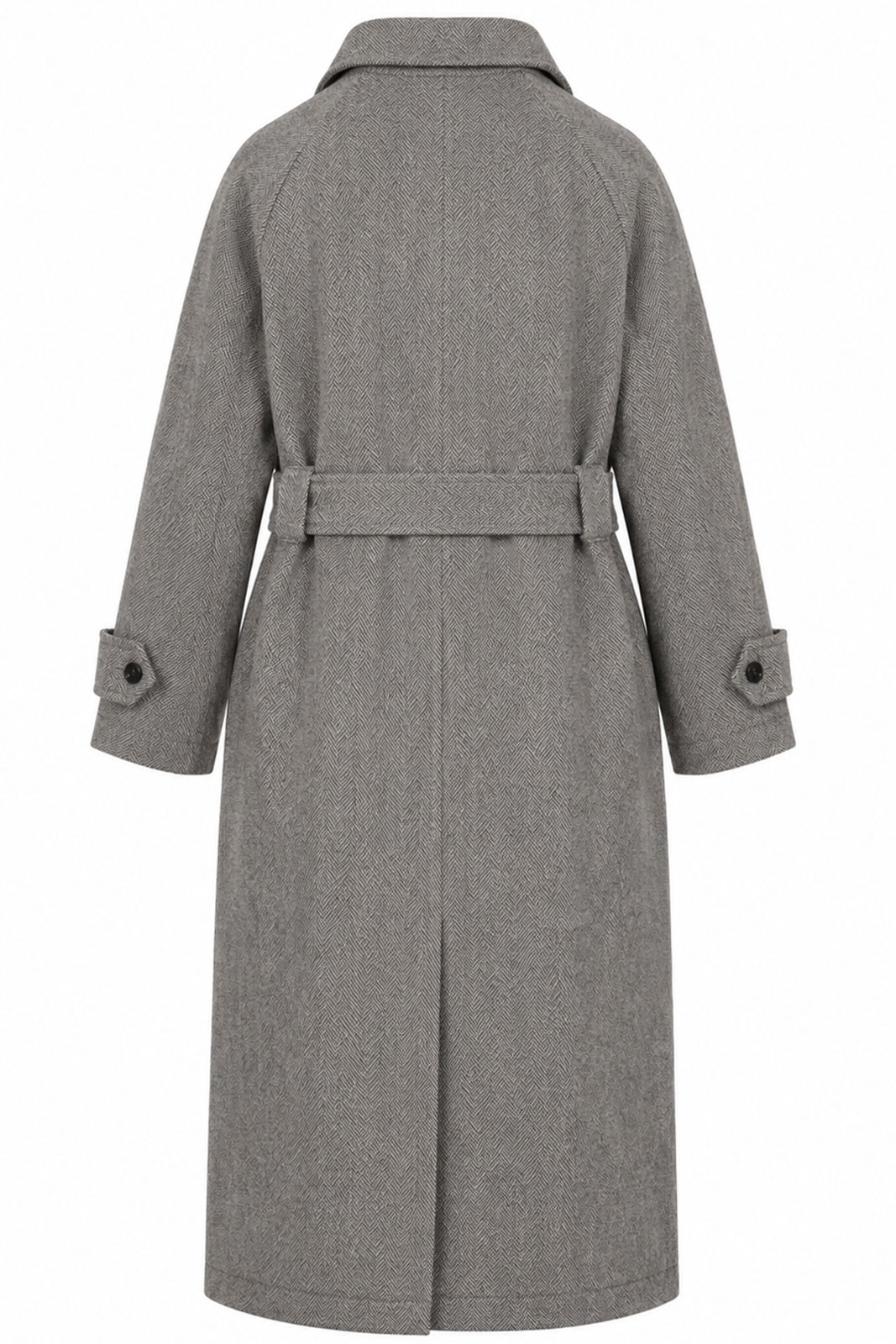 Wool Coat Lofsdalen Herringbone Black