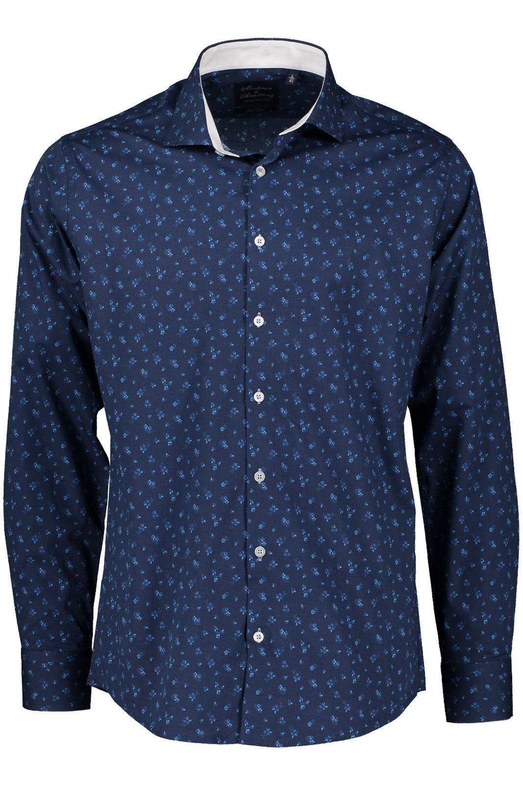 Shirt With Little Flowers Slim Fit