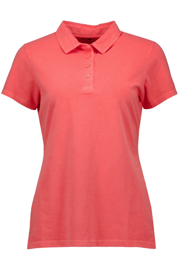 Ladies Ss Faded Jersey Polo