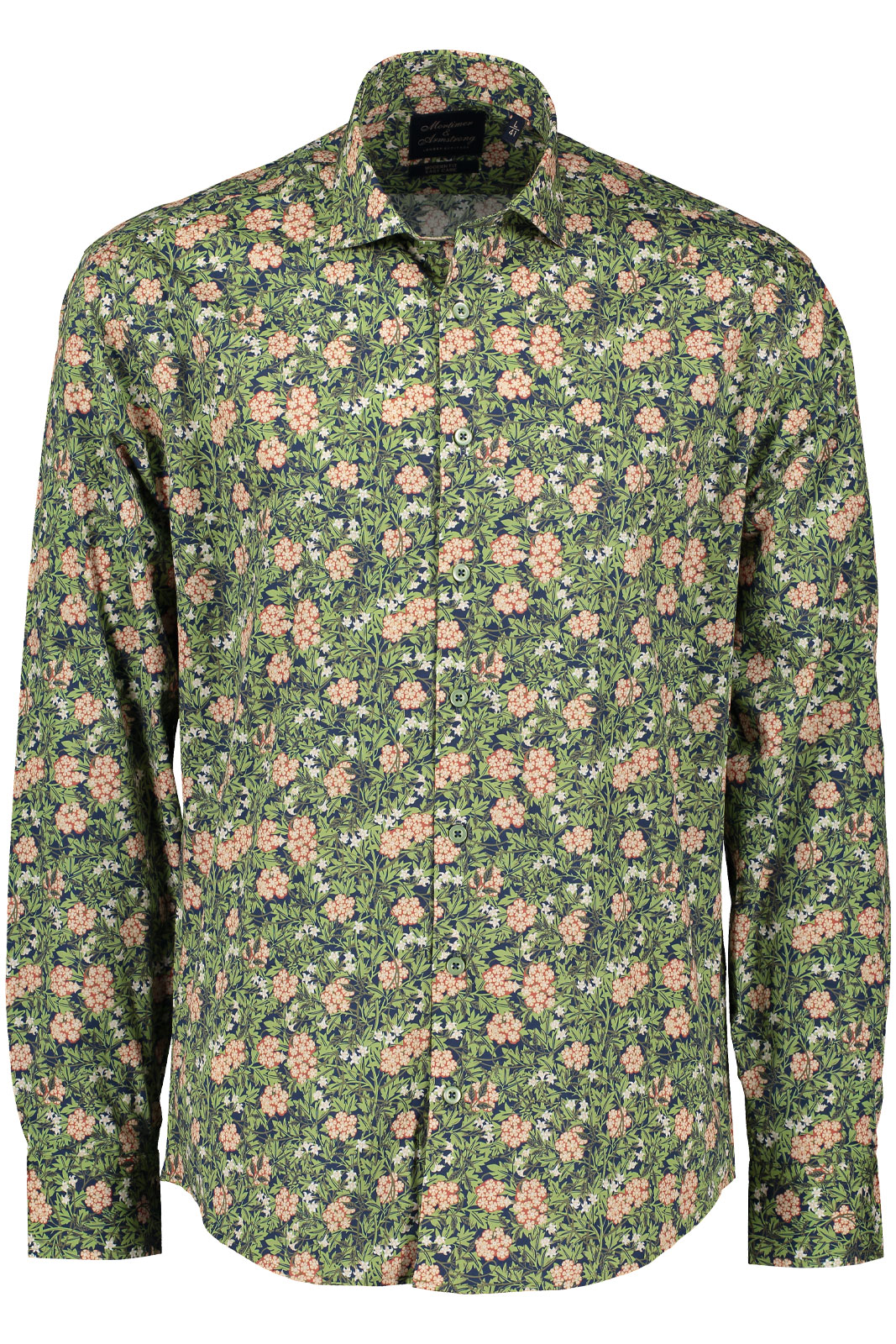 Shirt With Flower Dessin Modern Fit