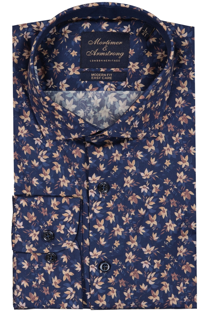 Shirt With Shadow Flowers Modern Fit