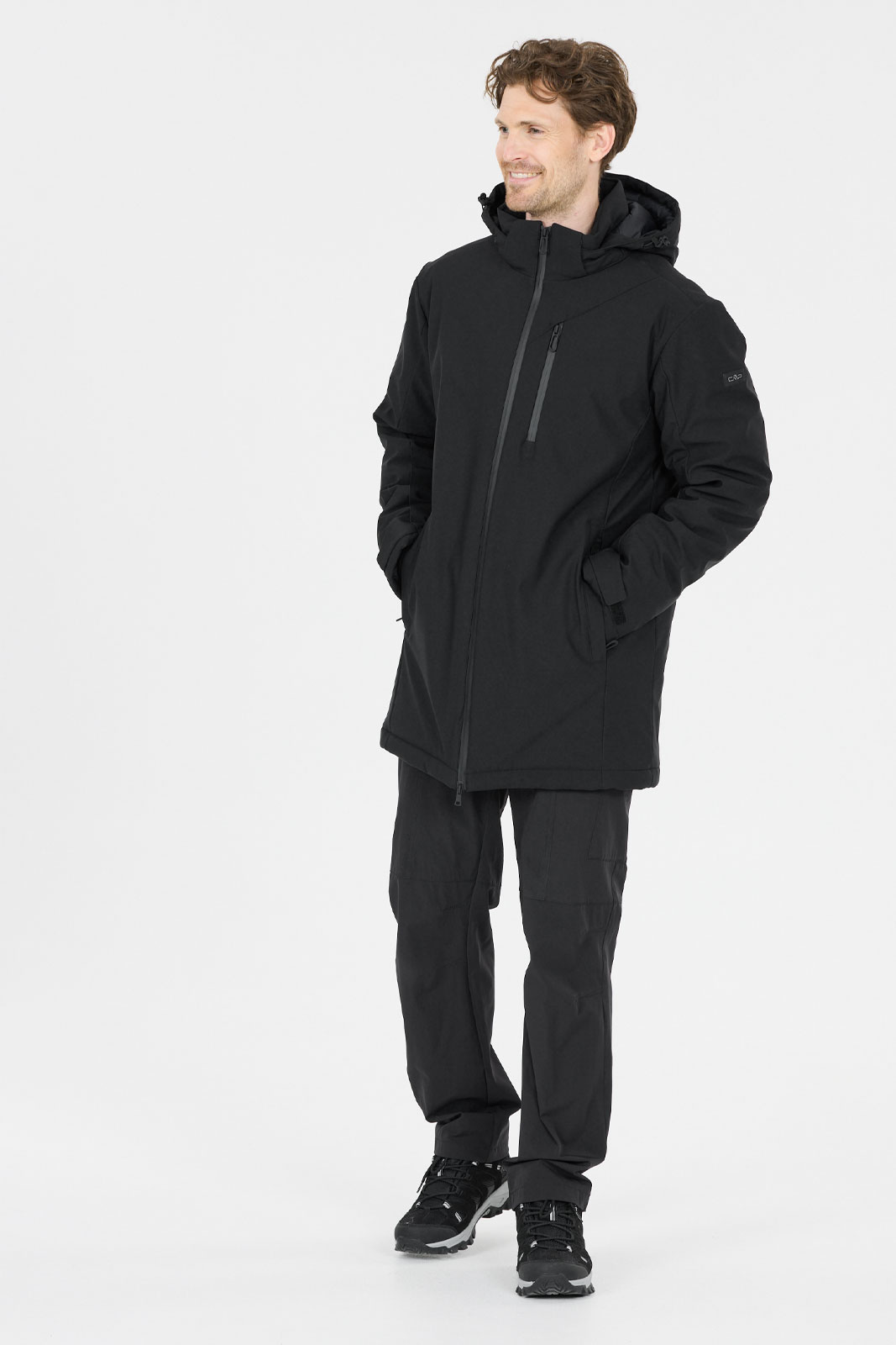Man Long Jacket Zip Hood