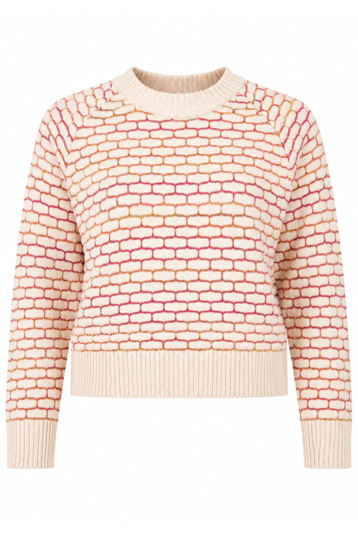 Sweater Husie Honey Comb Vanilla White
