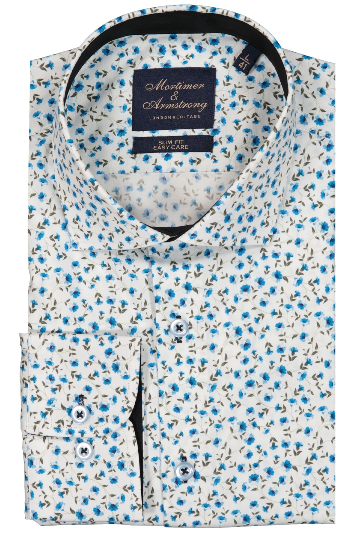 Shirt With Climbing Flowers Slim Fit